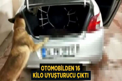 OTOMOBİLDEN 16 KİLO UYUŞTURUCU ÇIKTI