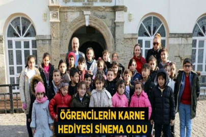 ÖĞRENCİLERİN KARNE HEDİYESİ SİNEMA OLDU