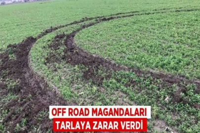 OFF ROAD MAGANDALARI TARLAYA ZARAR VERDİ