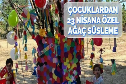 ÇOCUKLARDAN 23 NİSANA ÖZEL AĞAÇ SÜSLEME