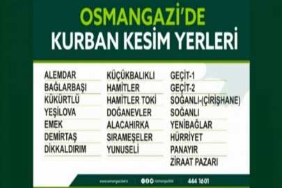 OSMANGAZİ'DE KURBAN KESİM YERLERİ