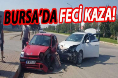 Bursa'da iki otomobil çarpıştı! Yaralılar var