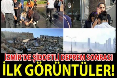 İzmir'de meydana gelen 6.6 büyüklüğündeki depremin ardından ilk görüntüler