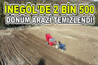 İNEGÖL’DE 2 BİN 500 DÖNÜM ARAZİ TEMİZLENDİ