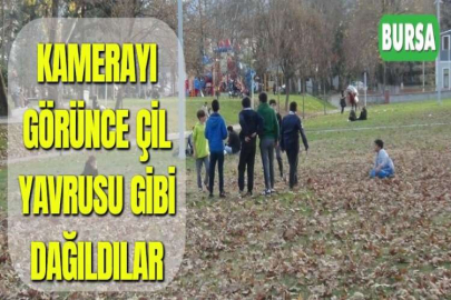 KAMERAYI GÖRÜNCE ÇİL YAVRUSU GİBİ DAĞILDILAR