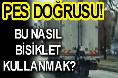 Bursa'da bisikletle tehlikeli yolculuk