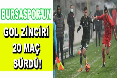 Bursaspor’un gol zinciri 20 maç sürdü