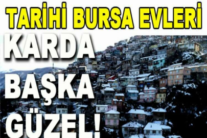 Tarihi Bursa evleri karda başka güzel