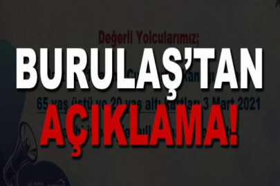 BURULAŞ'tan, 65 yaş üstü ve 20 yaş altı açıklaması