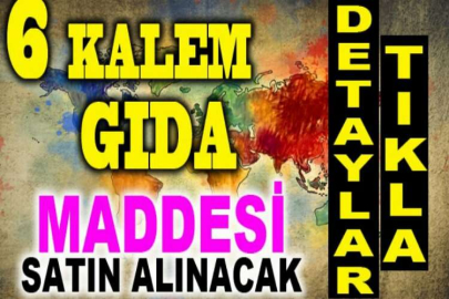 6 kalem gıda maddesi satın alınacak