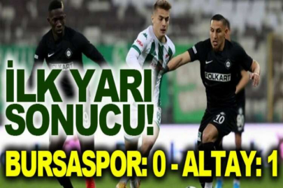 TFF 1. Lig: Bursaspor: 0 - Altay: 1 (İlk yarı sonucu)