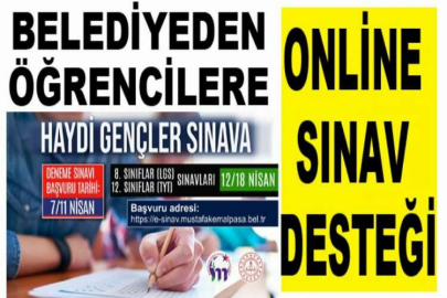 Belediyeden öğrencilere online sınav desteği