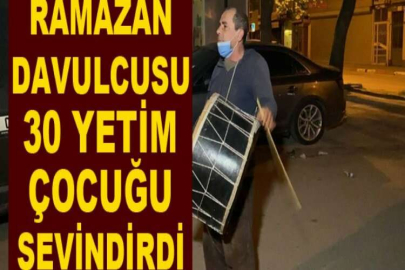 Ramazan davulcusu 30 yetim çocuğu sevindirdi