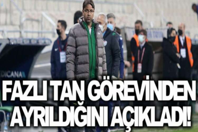 Bursaspor Teknik Sorumlusu Fazlı Tan, görevinden ayrıldığını açıkladı