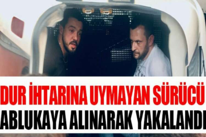 Dur ihtarına uymayan sürücü, ablukaya alınarak yakalandı