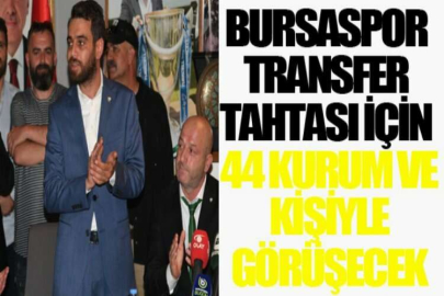 Bursaspor transfer tahtası için 44 kurum ve kişiyle görüşecek