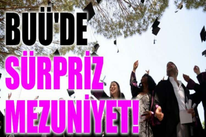 BUÜ'de çevre mühendisliğinde sürpriz mezuniyet