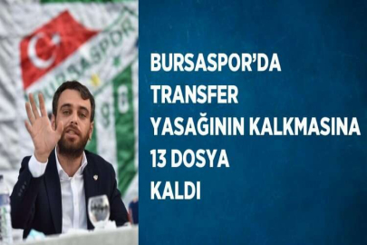 BURSASPOR’DA TRANSFER YASAĞININ KALKMASINA 13 DOSYA KALDI