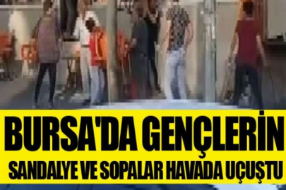 Bursa'da çocukların kavgasında sandalye ve sopalar havada uçuştu