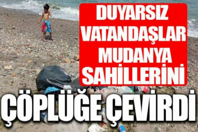 Duyarsız vatandaşlar Mudanya sahillerini çöplüğe çevirdi