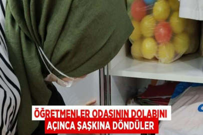 ÖĞRETMENLER ODASININ DOLABINI AÇINCA ŞAŞKINA DÖNDÜLER