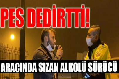 Aracında sızan alkollü sürücüden pes dedirten davranış