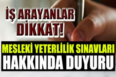 Mesleki Yeterlilik Sınavları Hakkında Duyuru