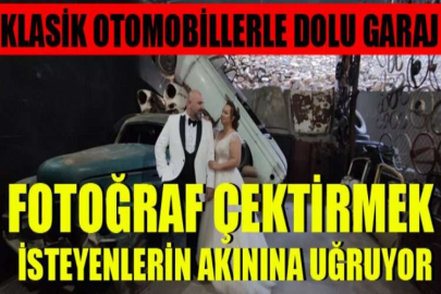 Klasik otomobillerle dolu garaj, fotoğraf çektirmek isteyenlerin akınına uğruyor