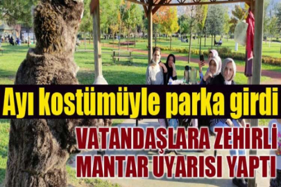 Parkta ayı gören çocuklar korkudan kaçıştı