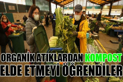 Pazardan topladıkları atıklardan kompost yapmayı öğrendiler