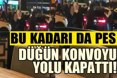 Bursa'da düğün konvoyu yolu kapattı, gelin oynadı