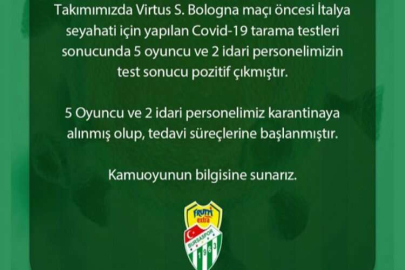 Frutti Extra Bursaspor’da 7 ismin Covid-19 testi pozitif çıktı