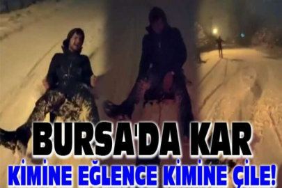 Bursa'da kar kimine eğlence, kimine çile olurken, gençler karın tadını doyasıya çıkardı