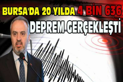 Bursa'da 20 yılda 4 bin 636 deprem gerçekleşti