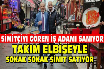 takım elbiseyle sokak sokak simit satıyor