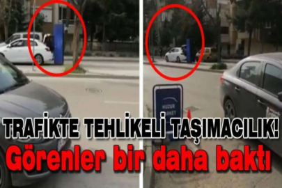 Bursa'da tehlikeli taşımacılık.. Görenler bir daha baktı