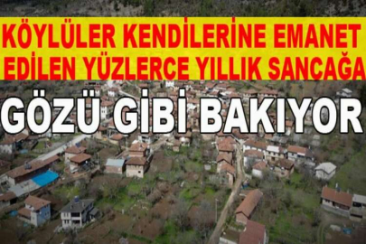 Köylüler kendilerine emanet edilen yüzlerce yıllık sancağa gözü gibi bakıyor