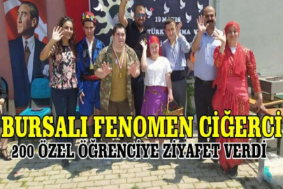 Bursalı fenomen ciğerci 200 özel öğrenciye ziyafet verdi