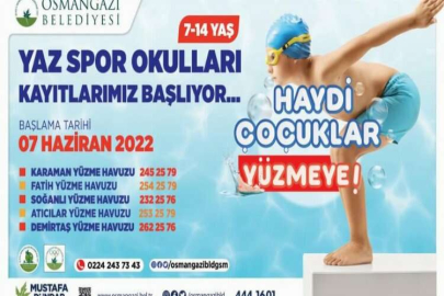 Osmangazi’de havuzlar çocuklar ile renklenecek