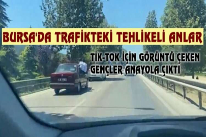 Bursa'da trafikteki tehlikeli anlar kameralarda