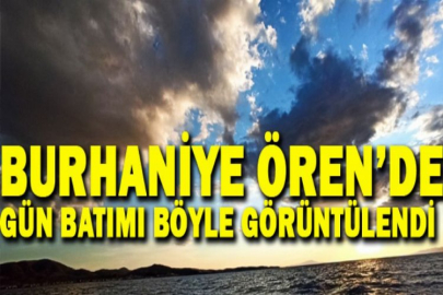 Burhaniye Ören’de gün batımı böyle görüntülendi