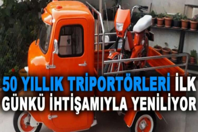 50 yıllık triportörleri ilk günkü ihtişamıyla yeniliyor