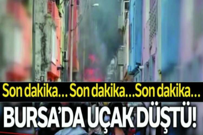 Bursa'da tek motorlu uçak düştü! Bacalara çarpıyormuş... Kaza yerinden ilk fotoğraflar