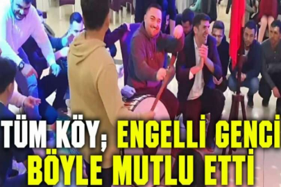 Tüm köy; engelli genci böyle mutlu etti