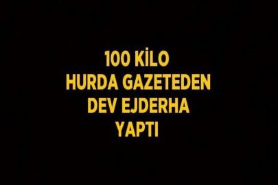 100 KİLO HURDA GAZETEDEN DEV EJDERHA YAPTI