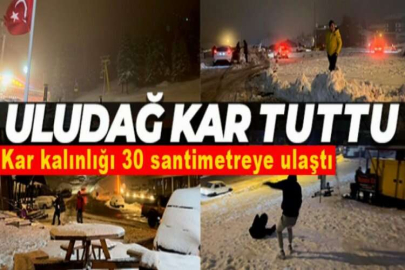 Uludağ’da kar yağışı başladı