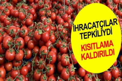 Tarım ve Orman Bakanlığı, domateste ihracat kısıtlamasının kaldırıldığını duyurdu