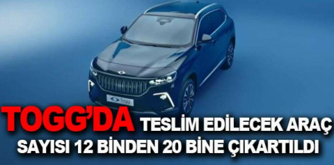 Togg’da teslim edilecek araç sayısı 12 binden 20 bine çıkartıldı