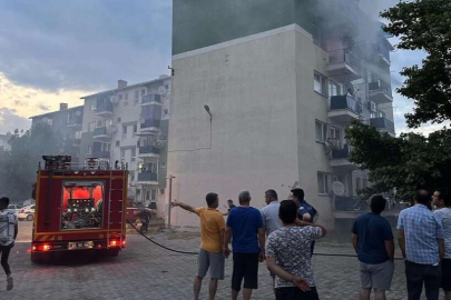 Polis lojmanlarında çıkan yangın korkuttu