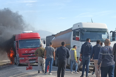 Bursa'nın o karayolunda şok eden yangın! Sürücüler seferber oldular